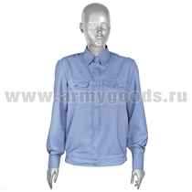 Рубашка женская голубая длинный рукав
